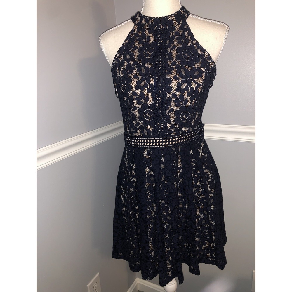 Altar'd State Dress Size M Lace Sleeveless High Neck Fit and Flare Skater